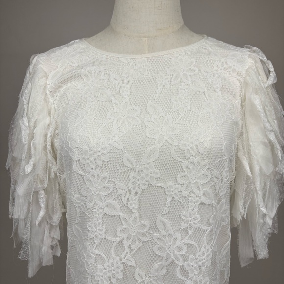 Free People Mini Dress Lace White M - Picture 7 of 16